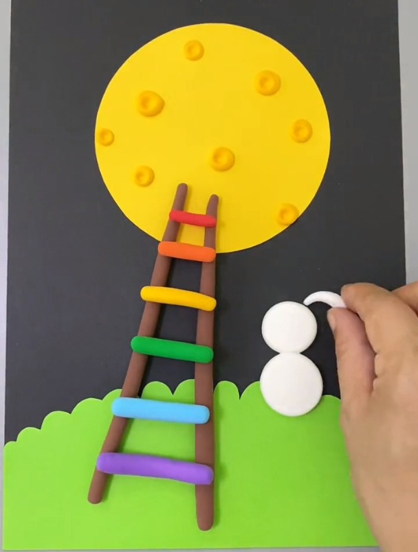 简单漂亮的中秋节儿童创意画,和孩子一起来试试吧