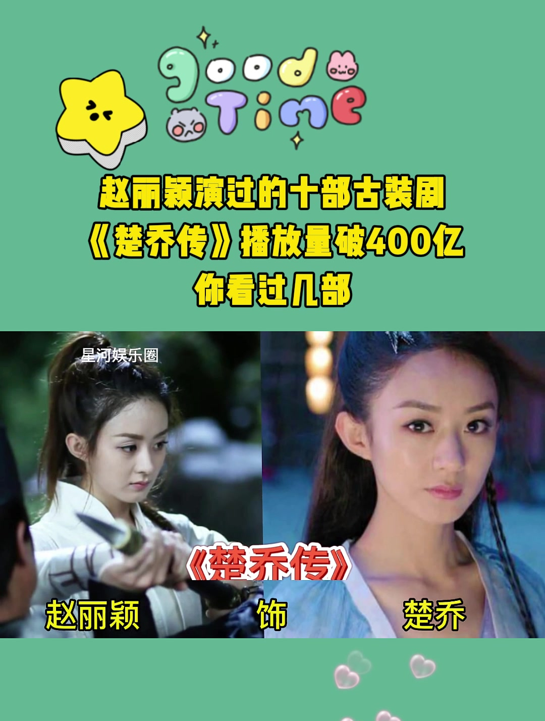 赵丽颖演过的十部古装剧,《楚乔传》播放量破400亿,你看过几部