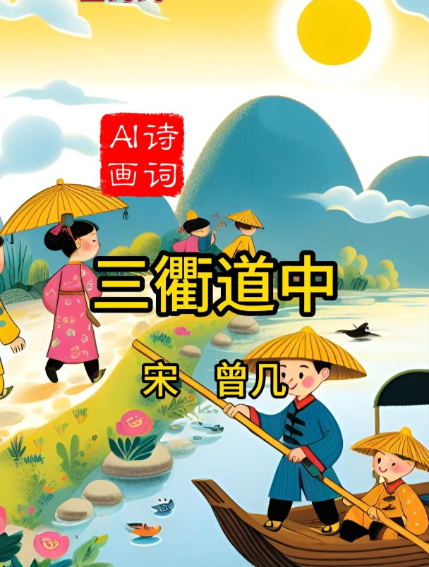 《三衢道中》宋曾几古诗配画 三年级下 唯美古诗每日一首古诗打卡