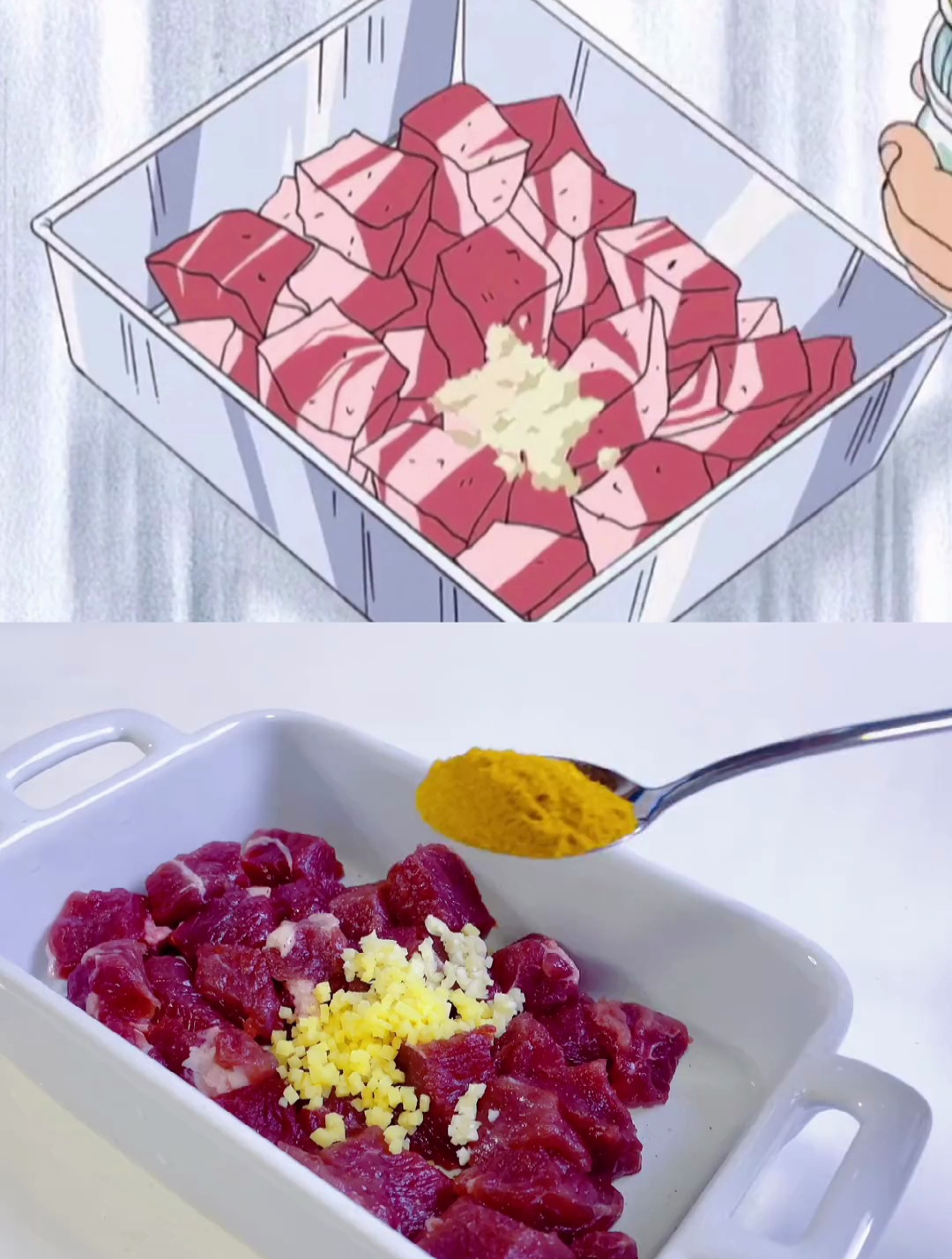 动漫美食还原:海贼王,山治指导下做的海军咖喱饭