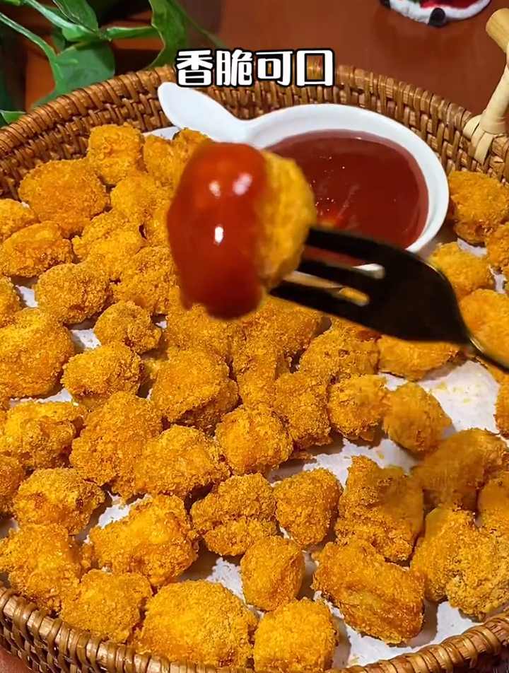 空气炸锅鸡米花,不用油炸也能做出嘎嘣脆,酥酥脆脆,健康又好吃