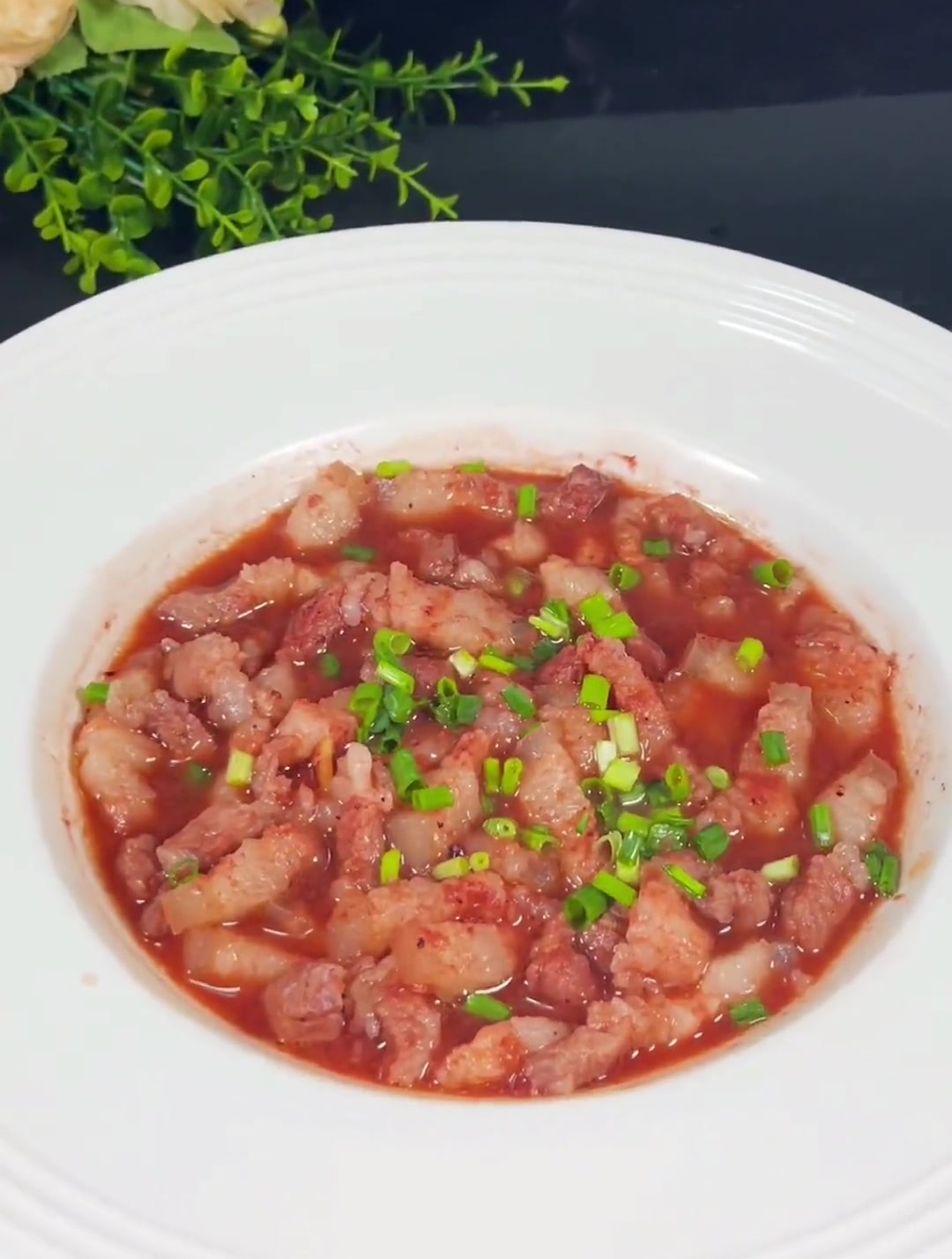 温州特产虾子酱蒸五花肉下饭神器蒸好了