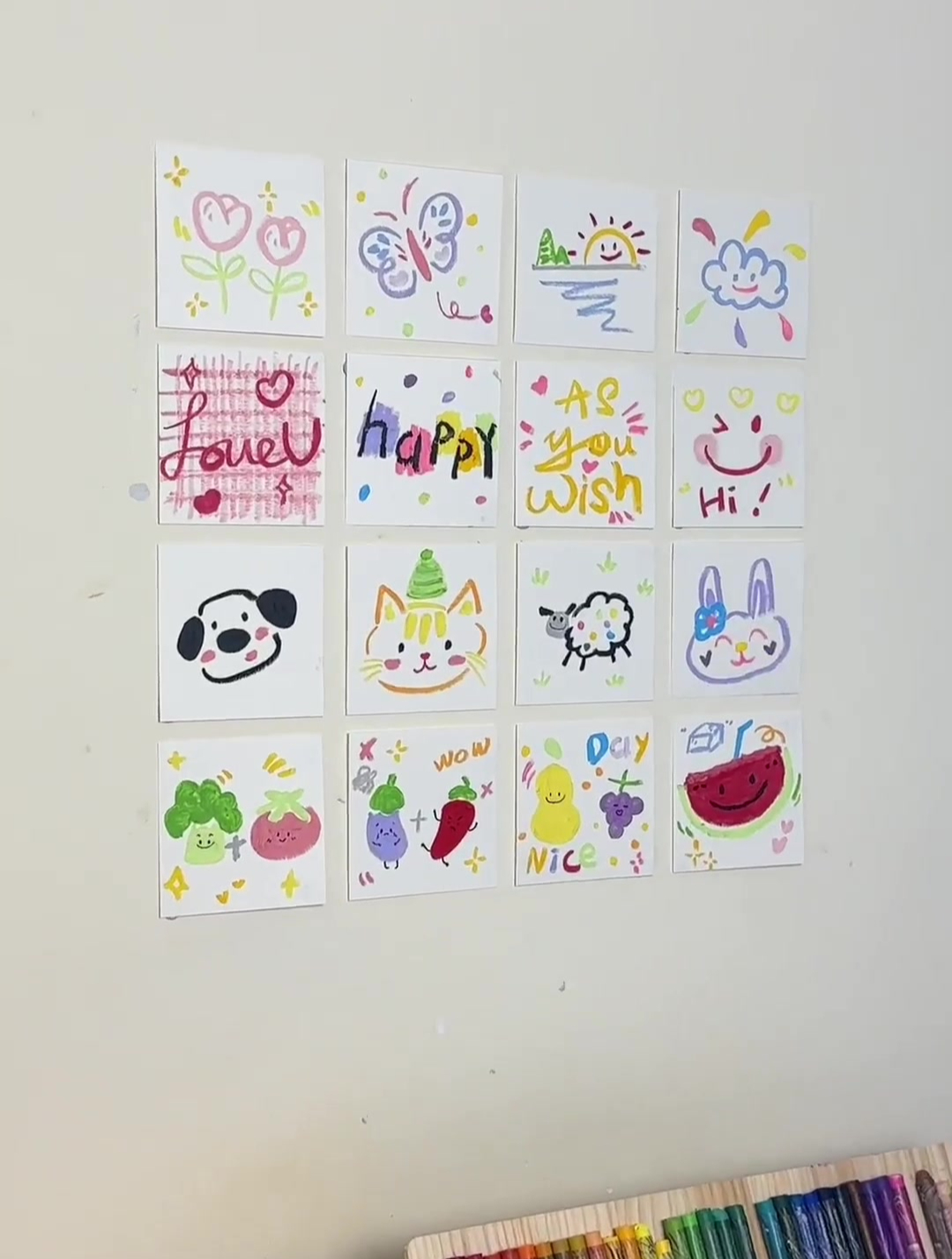 想画就画 开心最重要 油画棒简笔画涂鸦来啦