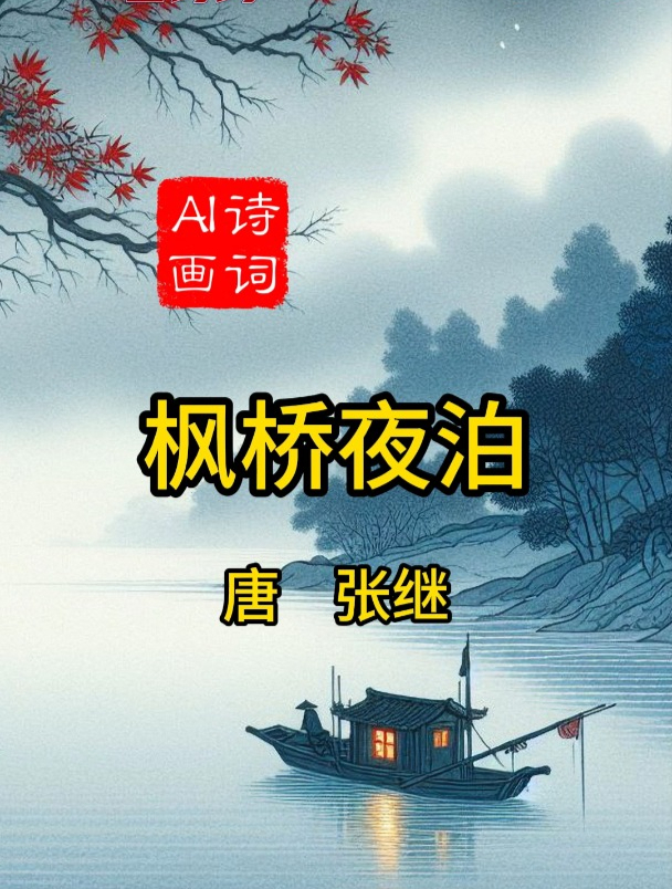 《枫桥夜泊》唐 张继 古诗配画 小学五年级上册 惊艳千年的古诗词