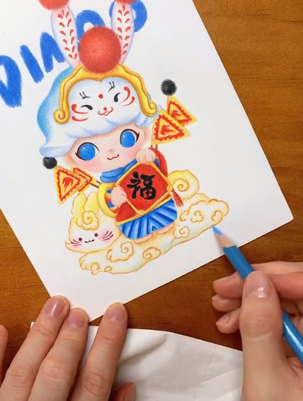「手绘彩铅盲盒」详细完整绘画过程噢!
