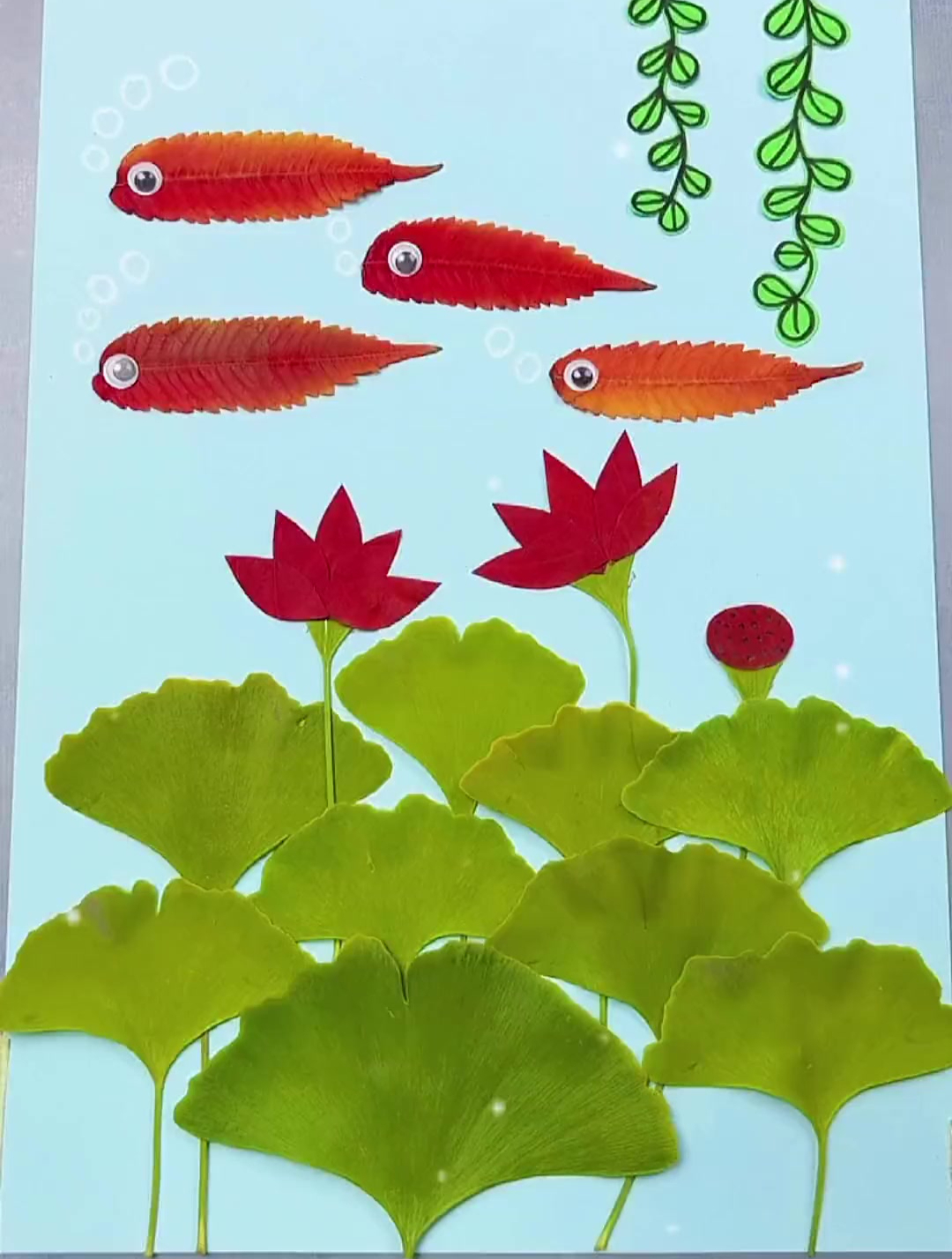秋天的树叶真美 捡回来陪孩子一起做树叶剪贴画吧