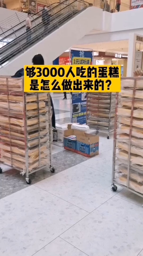 猜猜这个蛋糕有多长?商场开业蛋糕