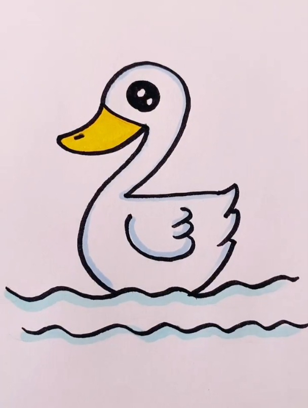 一个数字2就能画出小鸭,一看就会