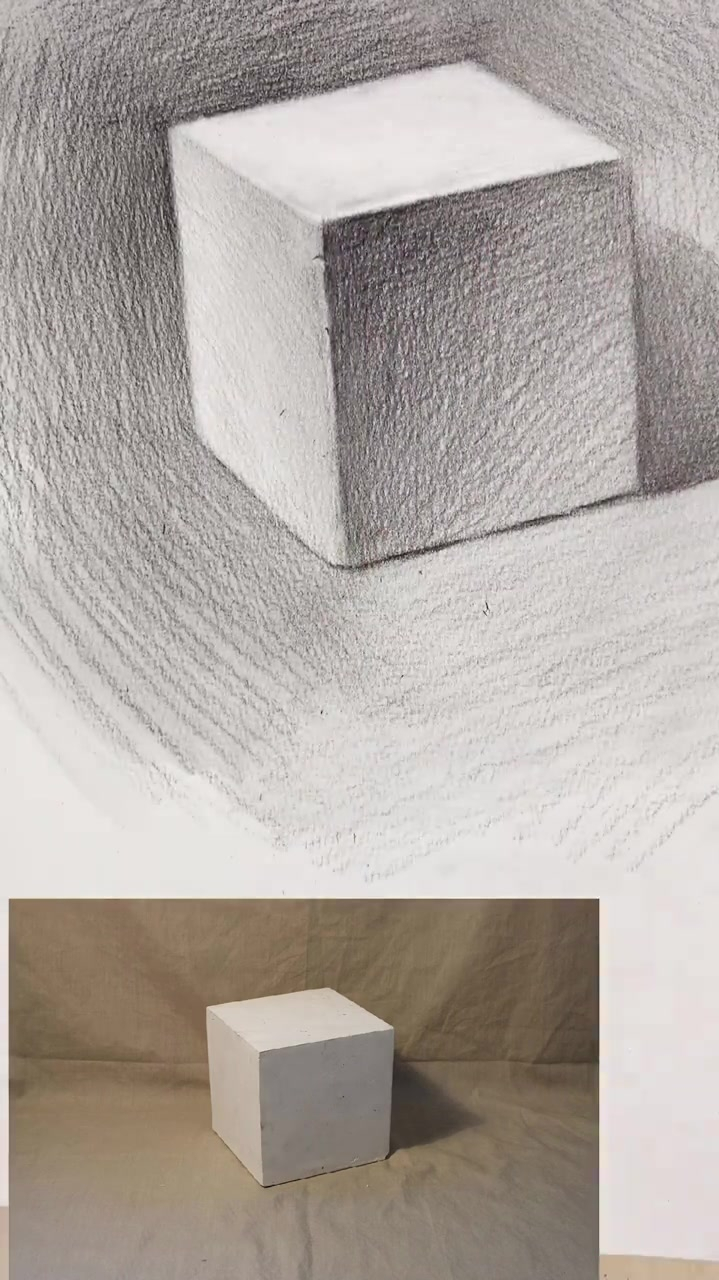 素描基础入门,教你画正方体