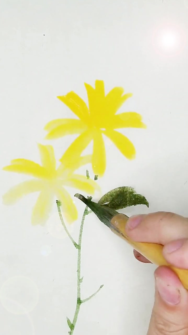 传统国画:国画写意苦荬菜画法