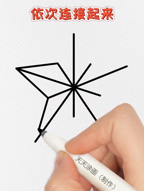 五角星简笔画,祝福解放军建军节快乐
