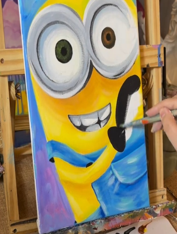 丙烯手绘|小黄人|完整绘画过程～