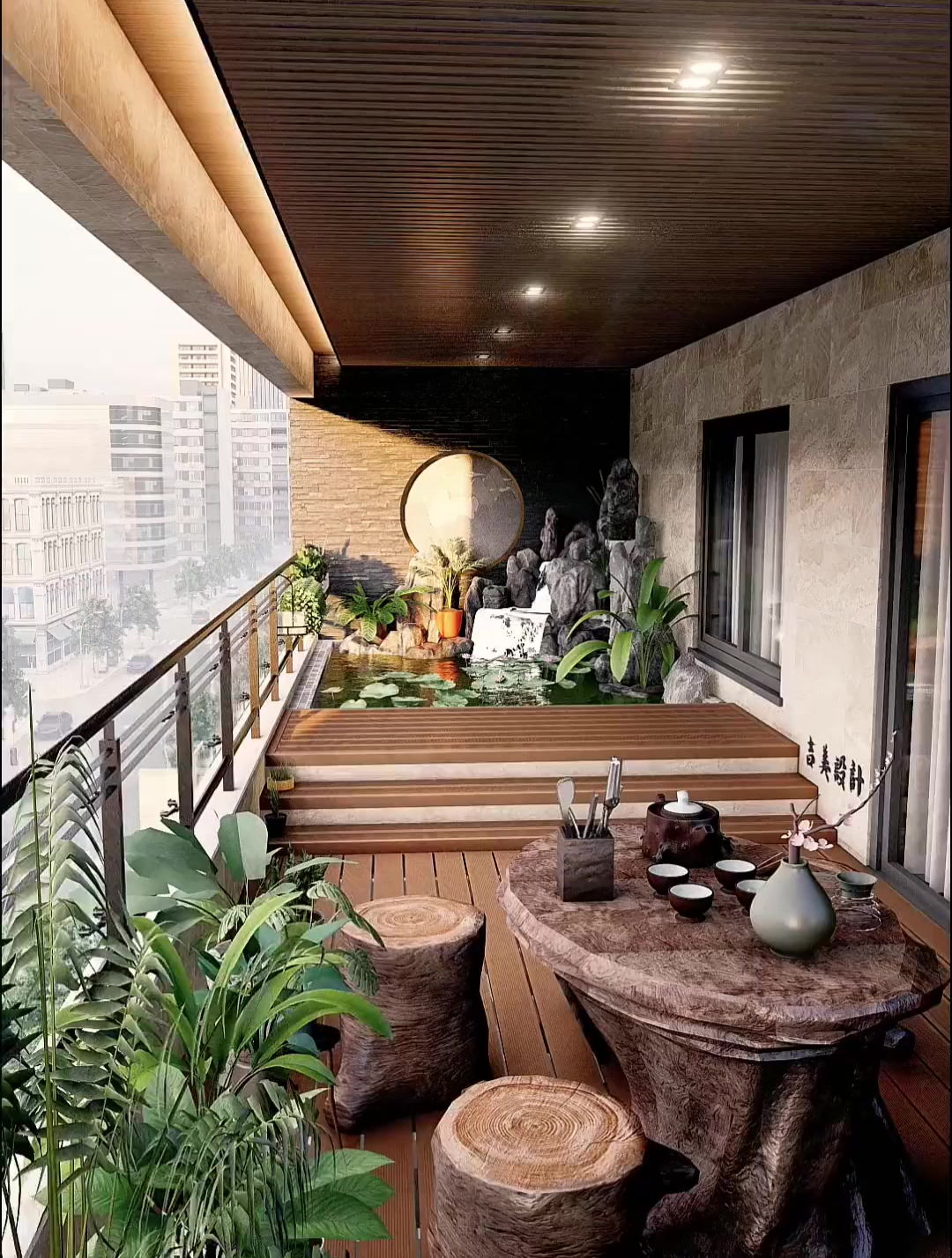 小小阳台花园一样可以做鱼池