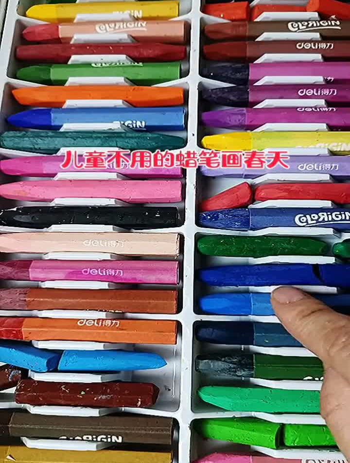 孩子不用的蜡笔这样用秒变一幅美丽风景画蜡笔画