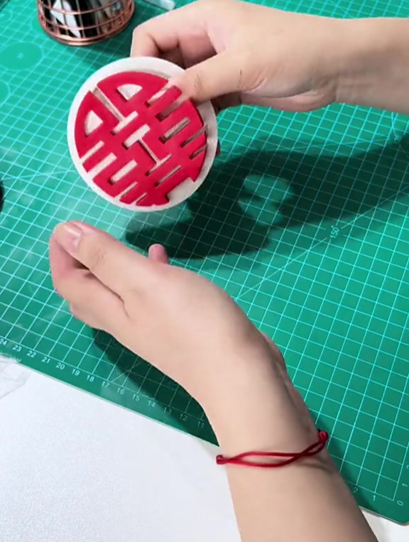 翻糖订婚“喜”字蛋糕教程