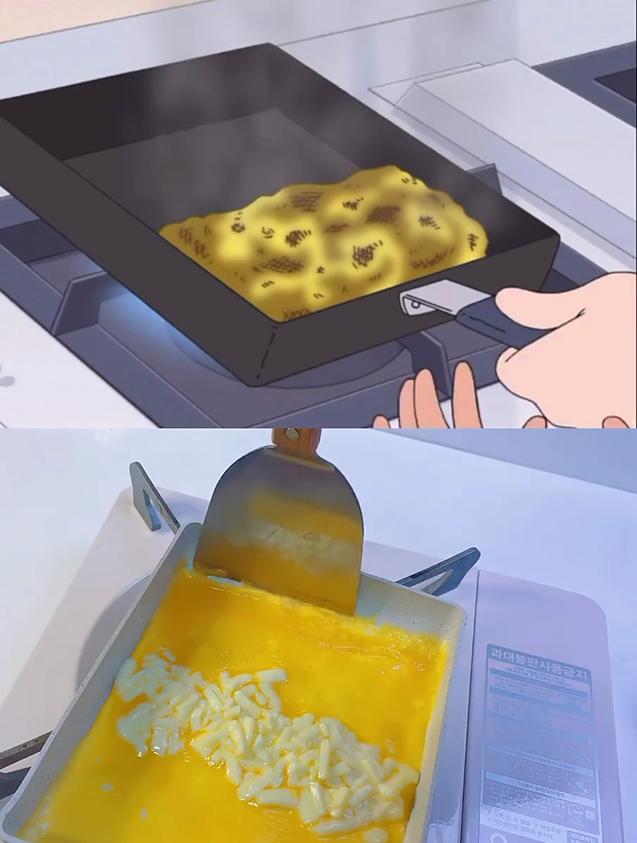动漫美食还原:蜡笔小新 好吃的煎蛋卷～