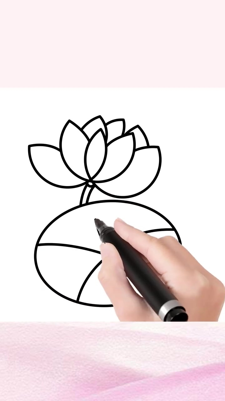荷花简笔画超简单马克笔风景画