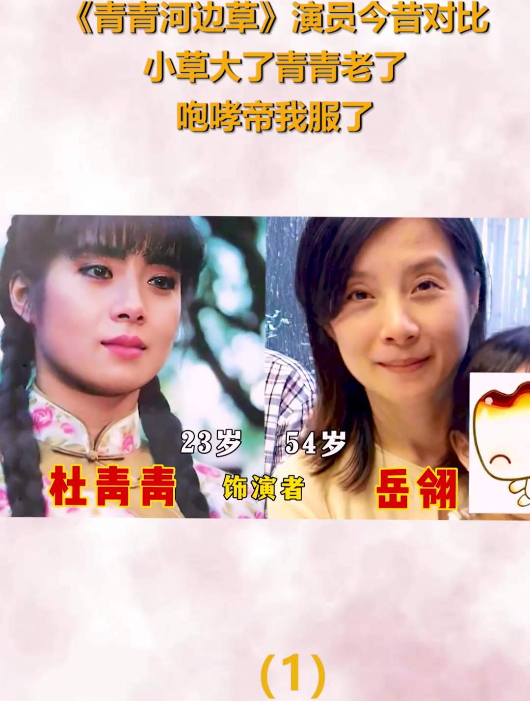 《青青河边草》演员对比,小草大了青青老了,咆哮帝我服了(1)