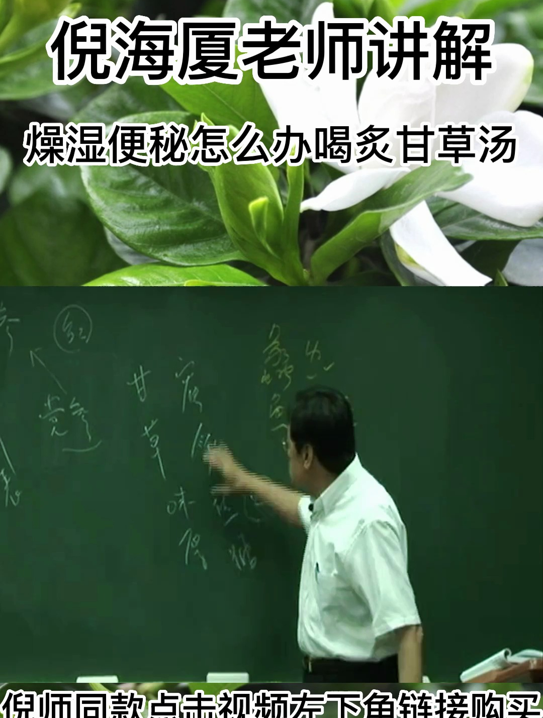 倪师:炙甘草汤有缓急止痛、解毒等功效