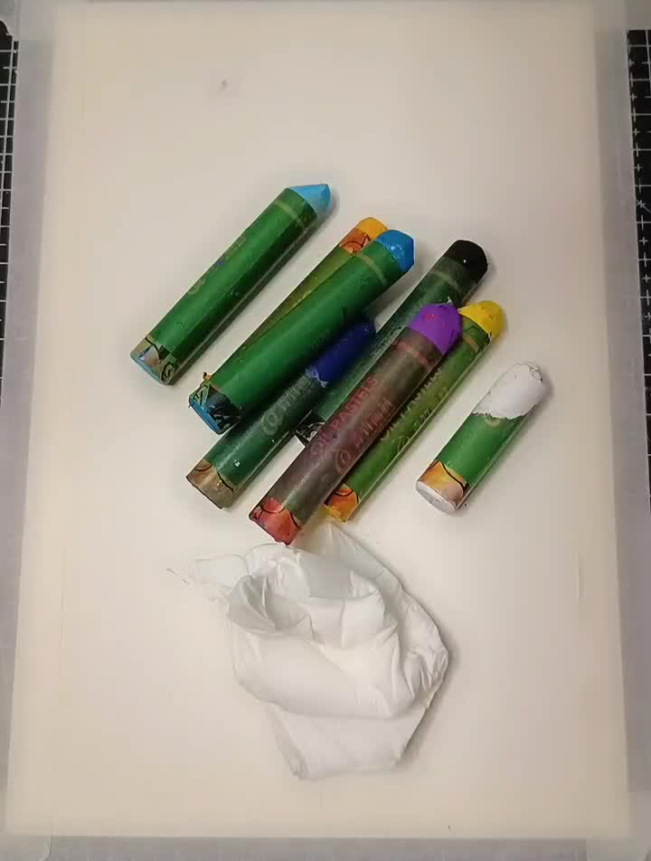 蜡笔和纸巾的完美邂逅蜡笔画星空