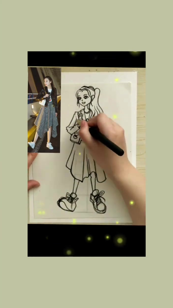 明星卡通人物迪丽热巴动漫人物设计插画