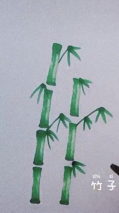 创意美术,竹子利用马克笔巧妙画竹子
