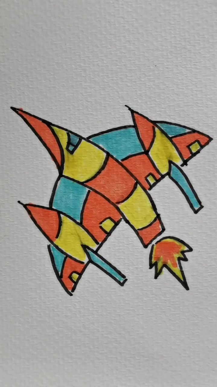 战机的简单画法,手账简笔画教程