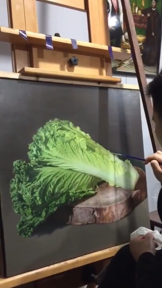 超写实油画的作画过程