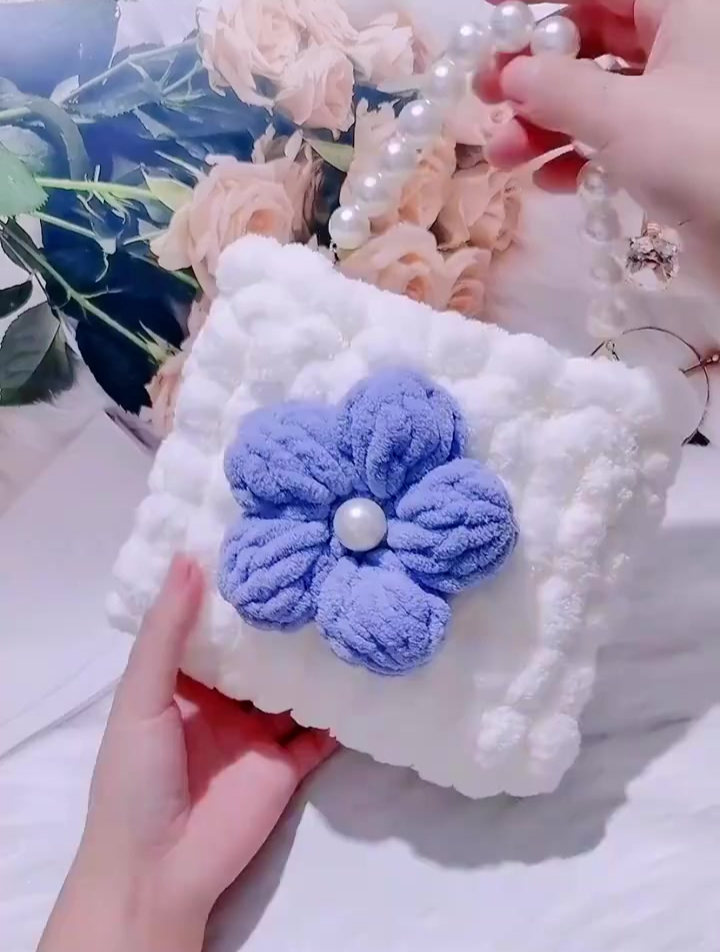 DIY泡芙花包包教程,一个小时就做好了