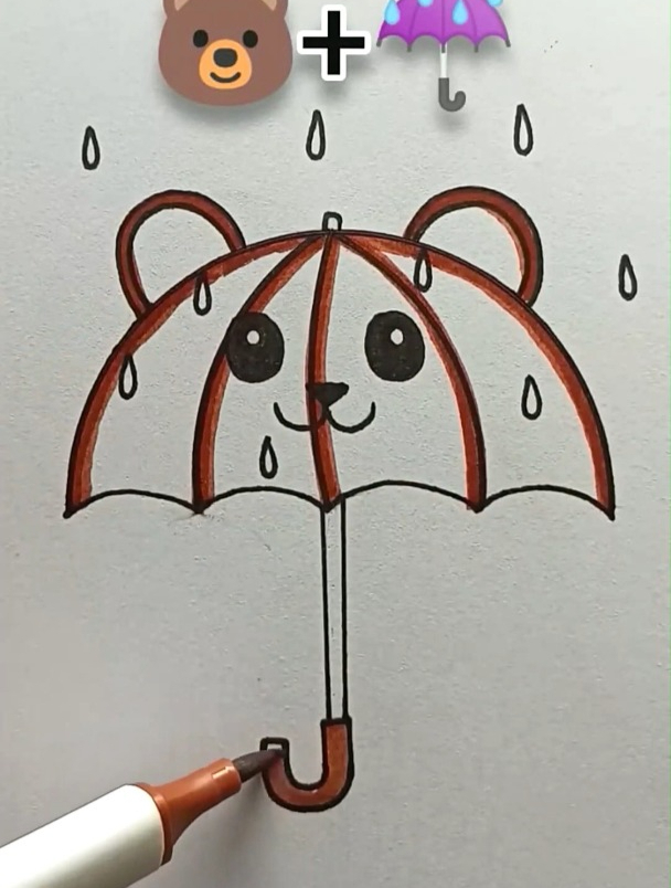绘画之最爱的雨伞涂色创意,让你的画作闪耀色彩