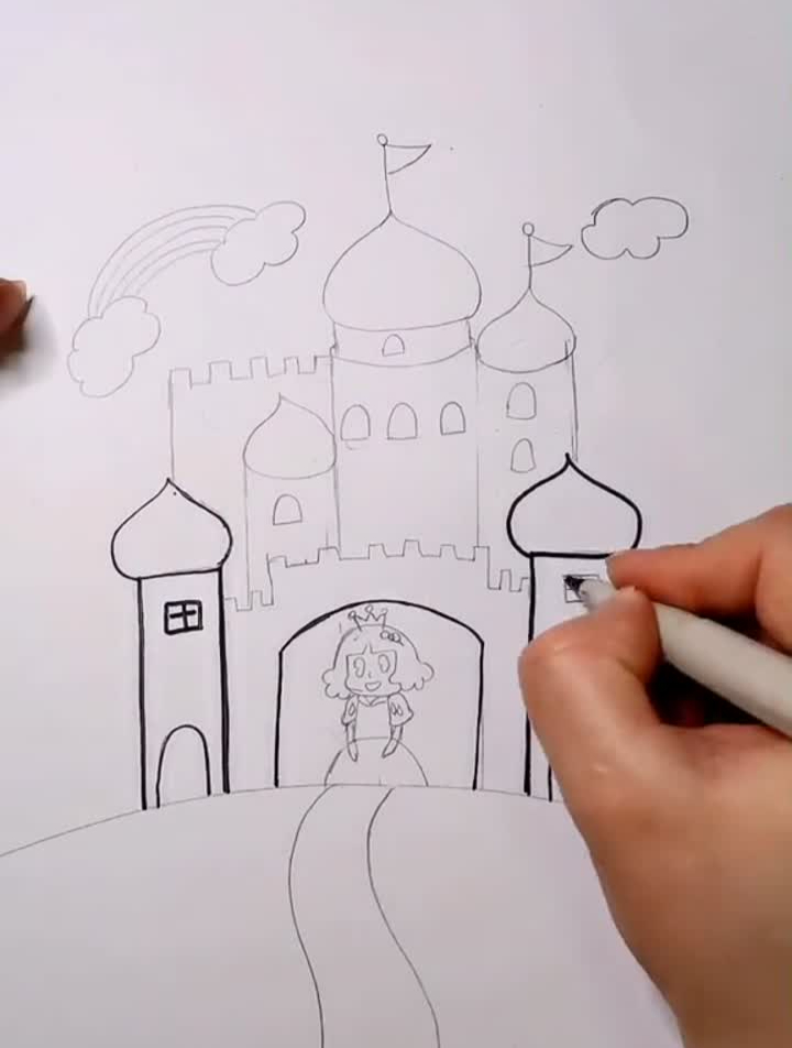公主的城堡画画简笔画创意美术