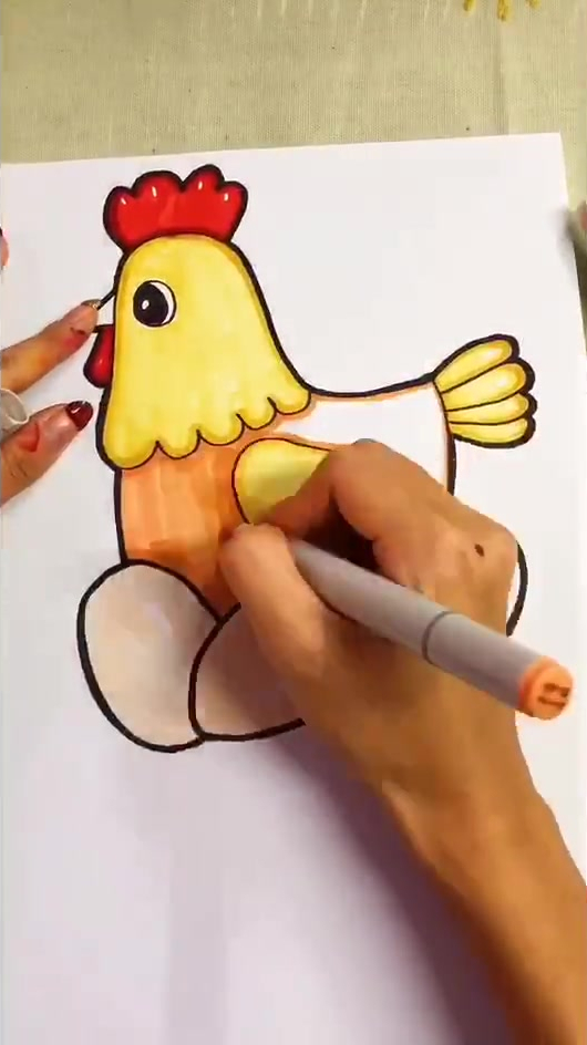 鸡的简笔画教程猜猜这是公鸡还是母鸡