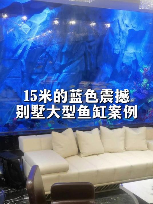 15米长别墅大型鱼缸案例,大型鱼缸定做厂家