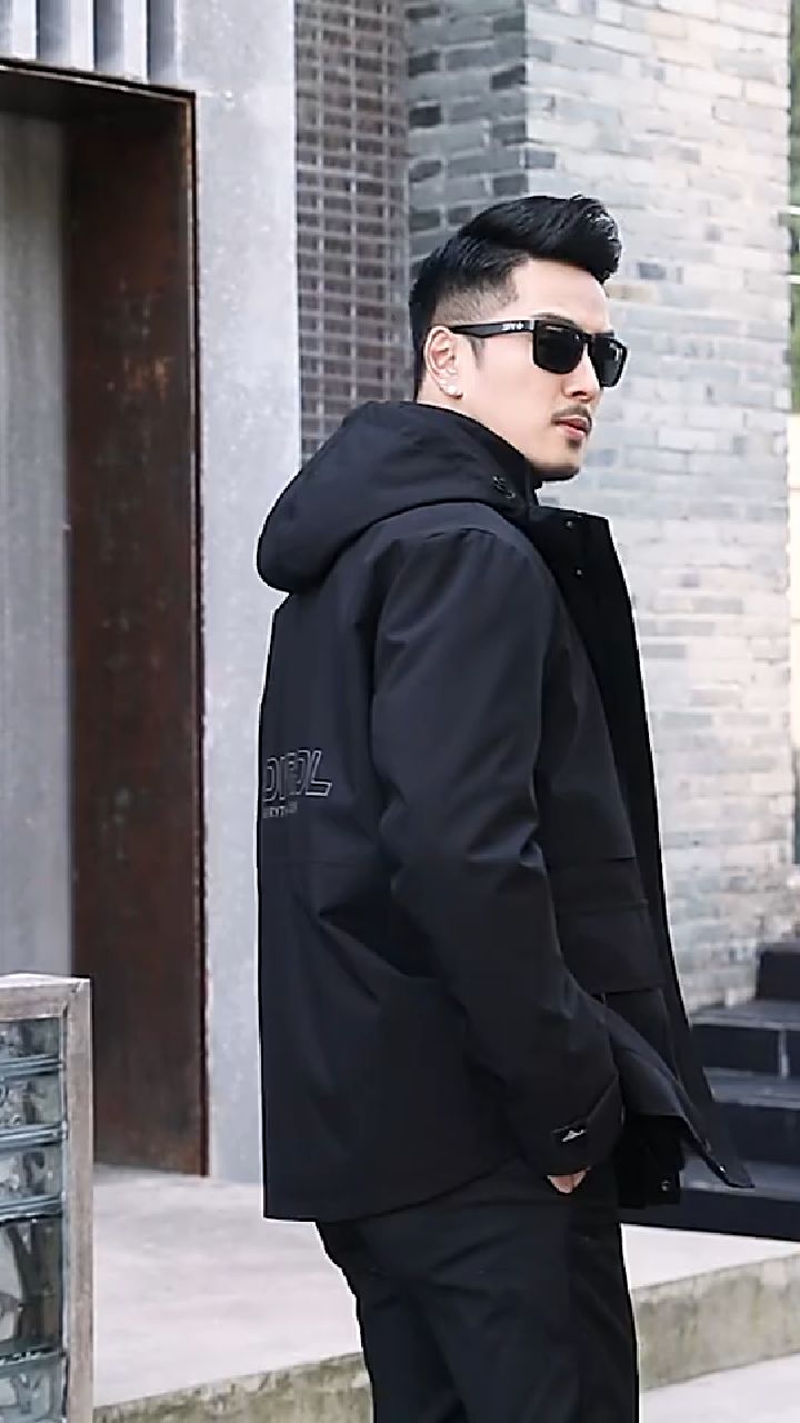 男士派克服反季獭兔毛内胆可拆卸年轻款皮草外套短款冬新款尼克服