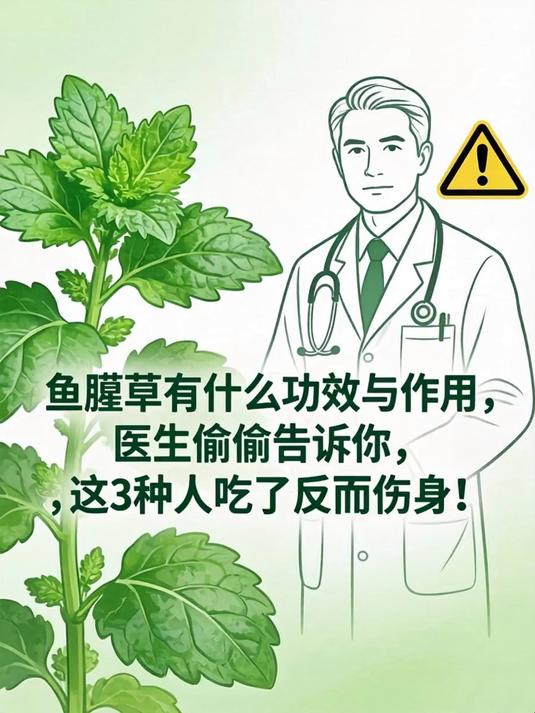 鱼腥草有什么功效与作用,医生偷偷告诉你,这3种人吃了反而伤身!