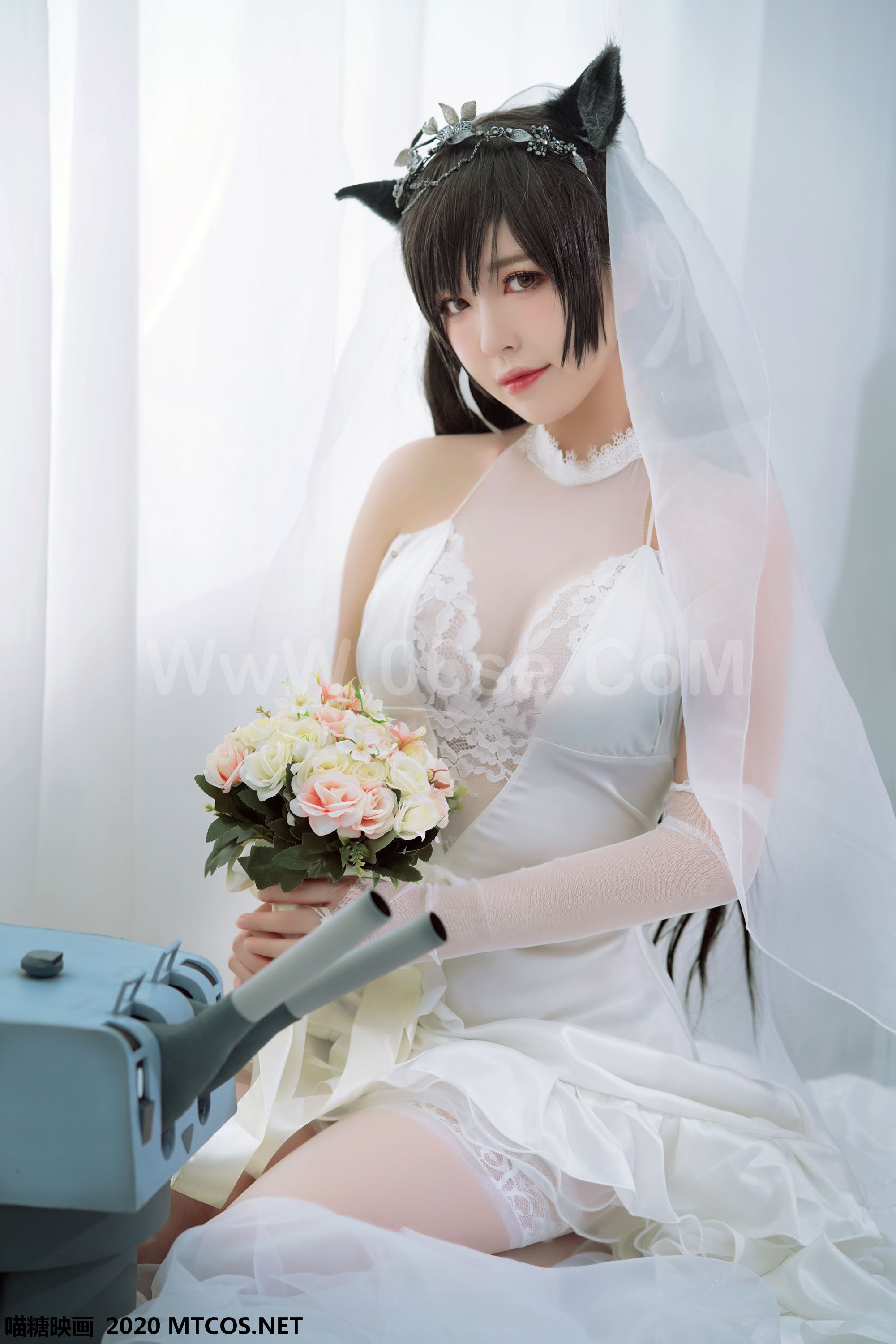 图片[6]-[MTCos] 喵糖映画 Vol.115 半半子 婚纱爱宕-六色网