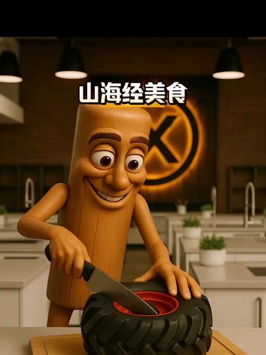 快看通哥做的轮胎蛋糕好像真的一样