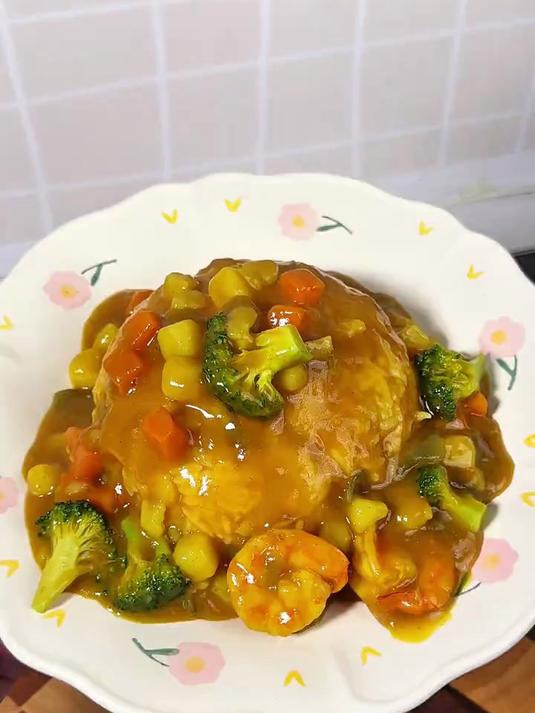 今天做了孩子泰式咖喱饭,椰香味超浓郁