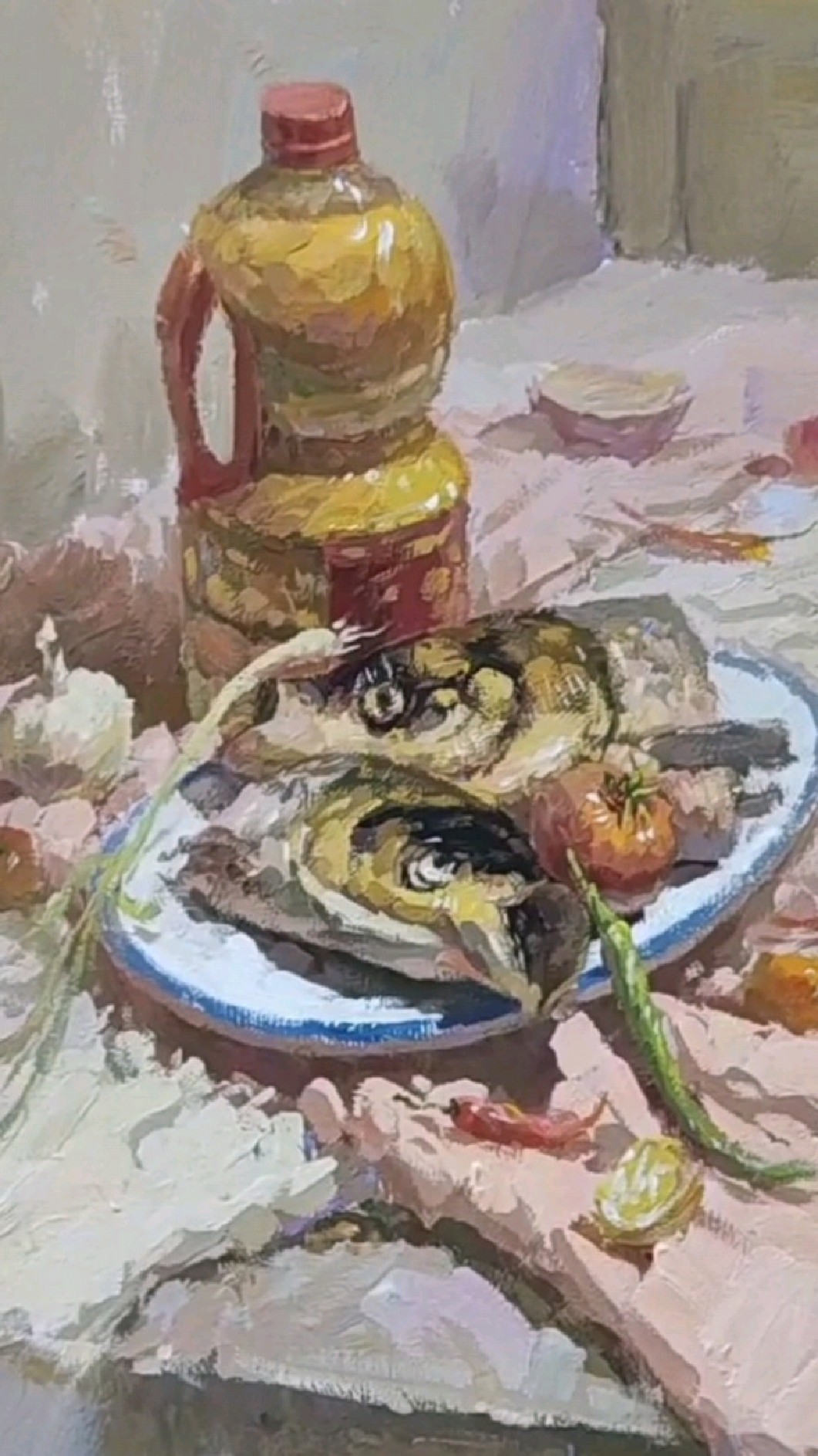 武汉俊艺画室色彩鱼头静物