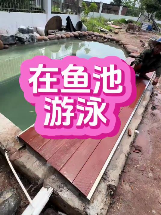 天气太热了，鱼池成了老龙的专属游泳池