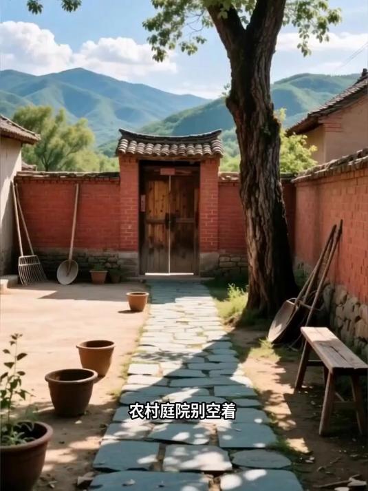 农村庭院绿化，种花种菜美如画