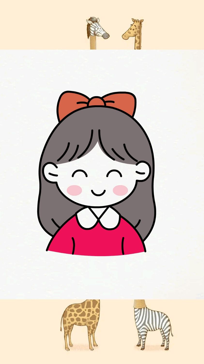 可爱小女孩简笔画,女孩头像简笔画