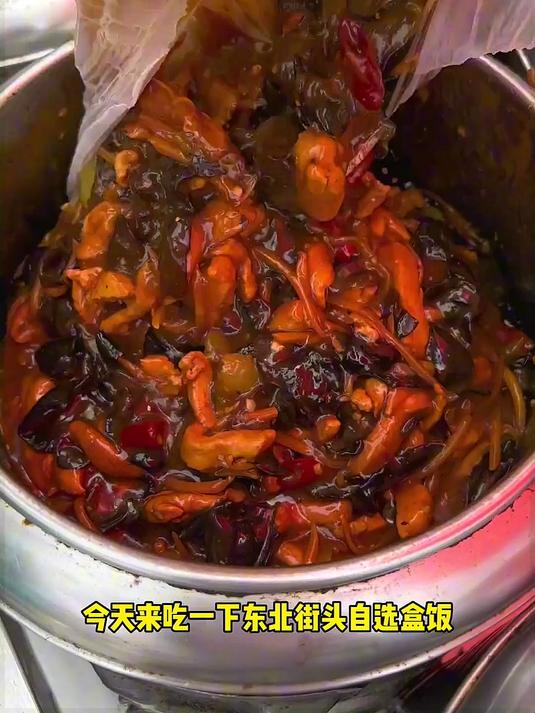 东北街头自选盒饭！肉菜随便加！东北真的太热情啦！