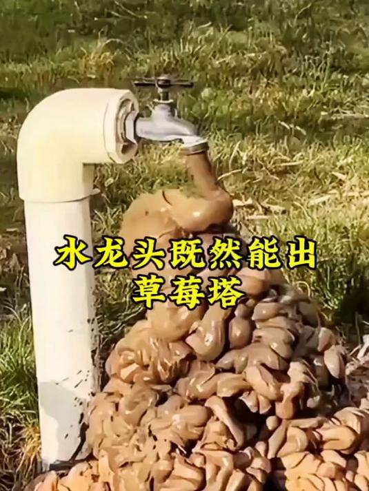 你说奇怪不 水龙头竟然能放出草莓塔