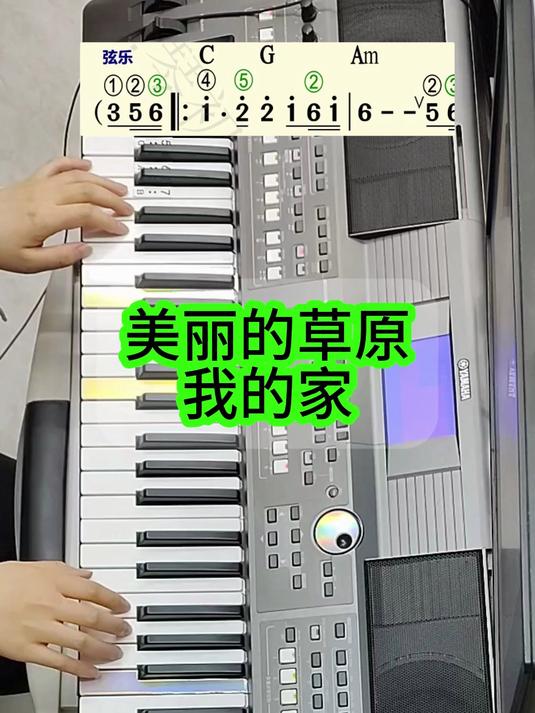 电子琴演奏：美丽的草原我的家