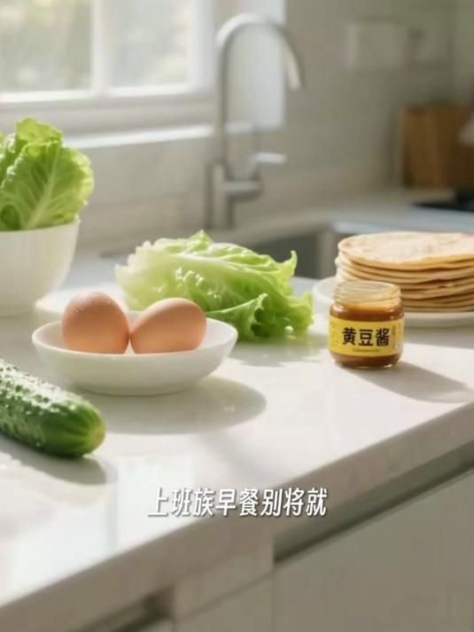 简单又营养!鸡蛋蔬菜卷饼,早餐10分钟搞定