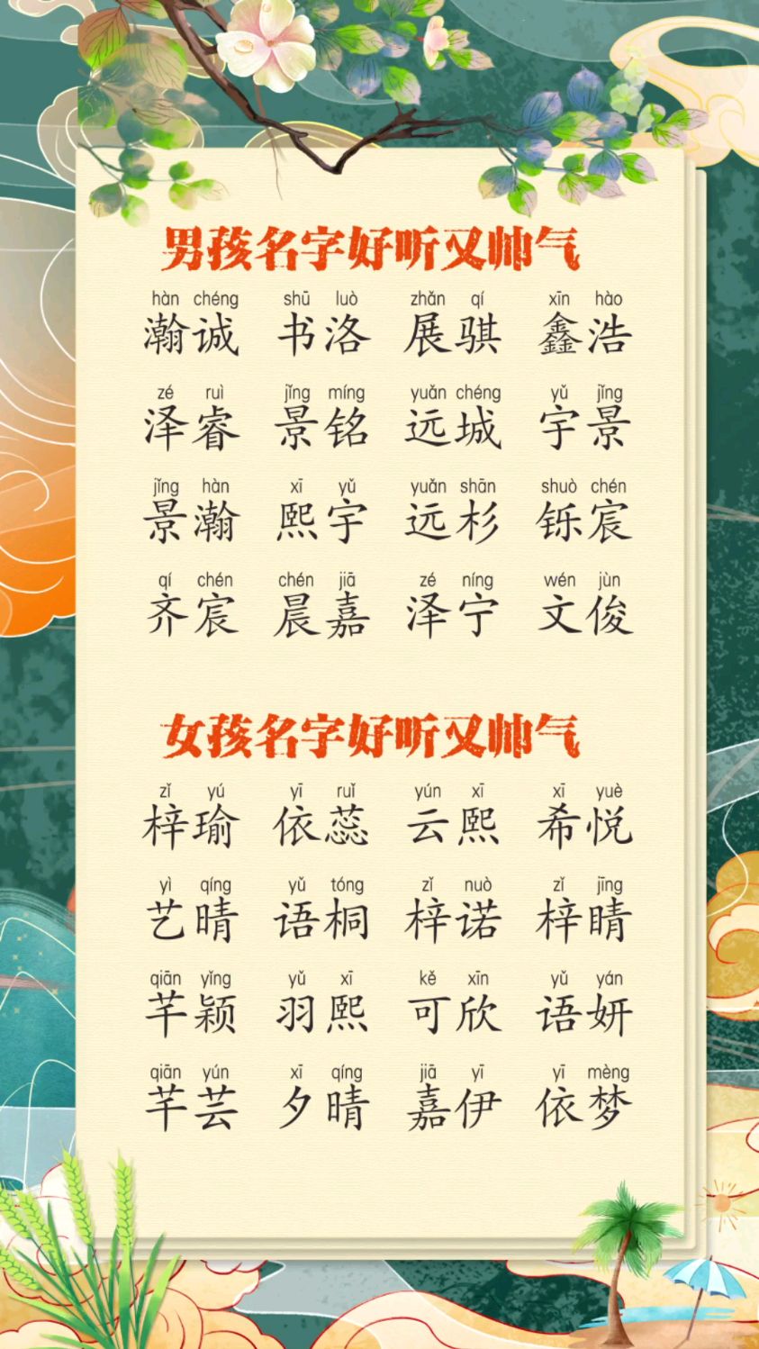 男孩起名字大全好听又帅气
