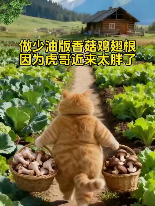 胖橘做的减油版香菇鸡翅根