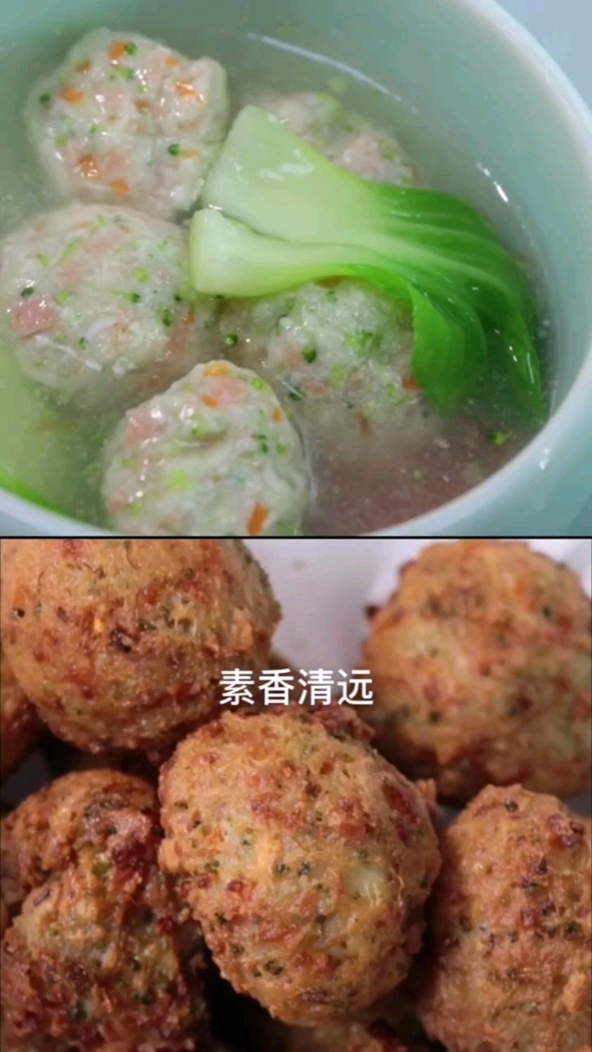 纯素美食之双吃豆腐丸子