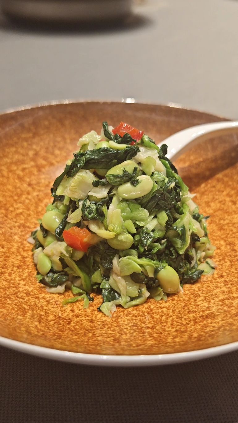 腌菜花毛豆,美味好吃营养